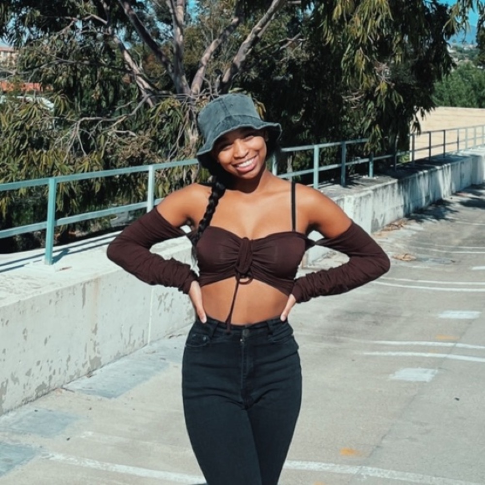 Brown crop top